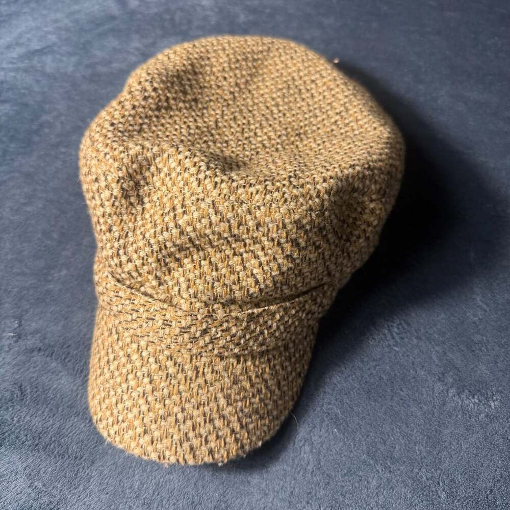 Tweed Newsboy Cap Brown Flat Cap Hat